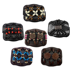 Set Of 6 Magic Elastic Double Hair Comb With Rubber Hair Clip Hair Clip With
