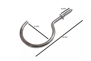 Cup Hook 50mm To Shoulder Total Length 70mm Chrome Plated Cp With Pack Size 8 - Picture 1 of 1