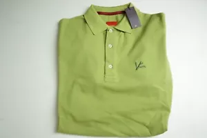 Camisa Polo Isaia Algodón Manga Corta Bordada Logo Coral Verde Sólido Talla M NUEVA - Imagen 1 de 7