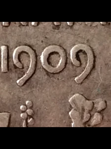 Belgique - Léopold II - Très Joli 1 Franc 1909 VL - variété double 9 - Picture 1 of 2