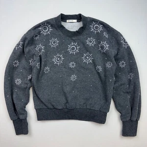Marine Lagenlook Rue Moon Cropped Pullover Damen S Rundhals grau maritim - Bild 1 von 6
