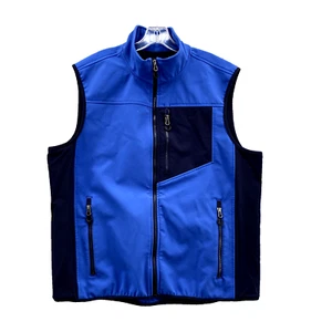 Duluth Trading Vest Large Mens Blue Soft Shell Fleece Hiking Outdoor Gorpcore - Picture 1 of 7