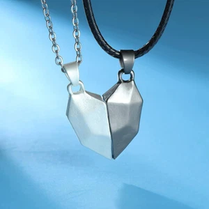 Collar Colgante Corazón Imán A Juego Joyería Accesorios Amantes - Imagen 1 de 12