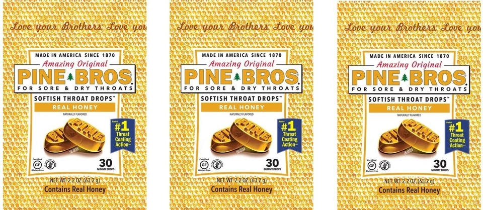 Pastillas de miel bolsa gota garganta Pine Bros 30ct (paquete de 3) Foto 1 de 1