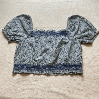 Top Jeanette Madewell Nuevo Con Etiquetas Manga Abullonada Talla Mediana Foto 1 de 4