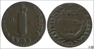 Haiti 2 Centimos 1842 Cu MBC - Picture 1 of 1