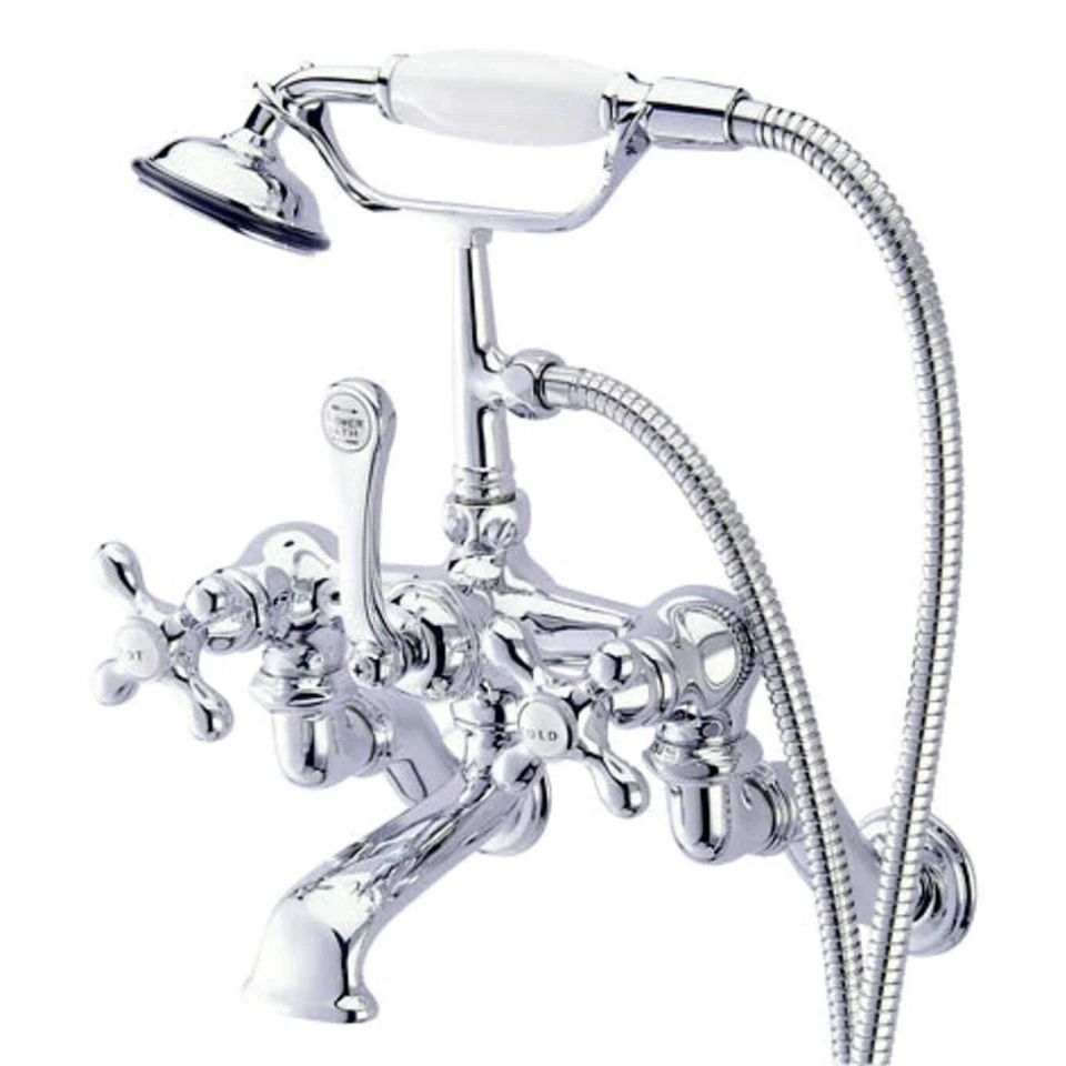 Kingston Brass CC464T1 Vintage Wall Mount Tub Filler with Adjustable Centers wit