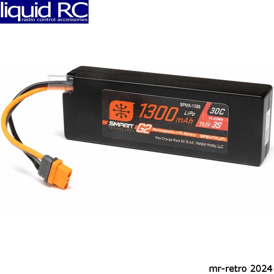 Spektrum X-1089 11.1v 1300mah 3s 30c Smart G2 LiPo Battery: Ic2 Connector - Image 1 of 1