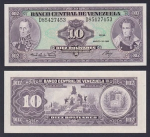 Banconota Venezuela 10 bolivares 1986 P.-61a FDS/UNC - Imagen 1 de 1