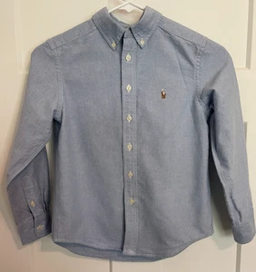 RALPH LAUREN Boys Button SHIRT Long Sleeve BLUE Size S/8 - Picture 1 of 4