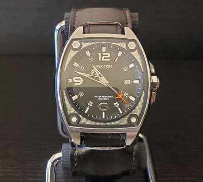 Кварцевые часы Sharp Sector 500 100 м WR из нержавеющей стали Miyota в тонном корпусе - Изображение 1 из 4