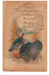A VINTAGE THANKSGIVING POSTCARD.HAS GREAT DESIGN AND POEM - Picture 1 of 2