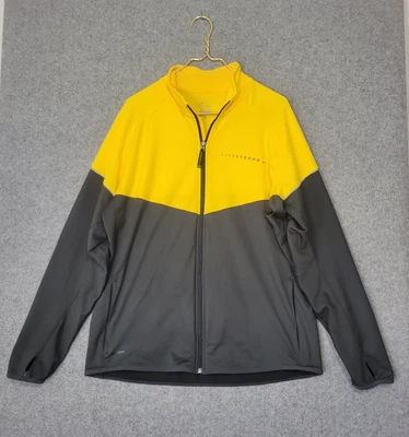 Nike LIVESTRONG Dri-FIT Jacket Mens XL Full Zip Yellow Gray Thumbholes Pockets - Image 1 of 4