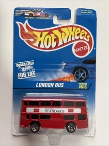 1996 Hot Wheels Blue/White Card #613 LONDON BUS Red -The London Standard w/5 Sp - Picture 1 of 4