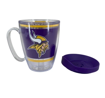 Caneca Minnesota Vikings Tervis 12 oz copo isolado com tampa e alça 2017 NFL 1257539 - Imagem 1 de 4