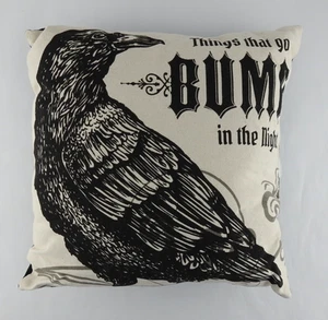 Nevermore Ravenl Halloween Gothic Horror Throw Pillow Things Go Bump the n Night - Picture 1 of 3