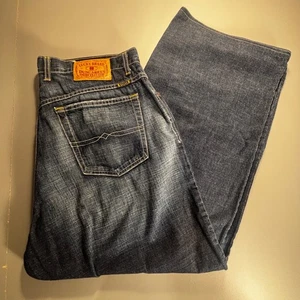 Pantalones de mezclilla Lucky Brand 36x32 pierna ancha relajados 2003 Gene Montesano hechos en EE. UU. - Imagen 1 de 17