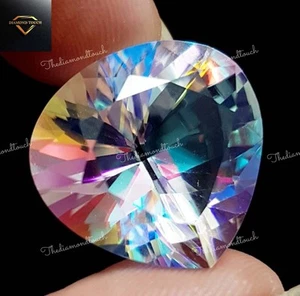 15.70 Ct Mystic Quartz Rainbow Pear Cut Loose Gemstone Lab Certified Sparkling - Picture 1 of 10