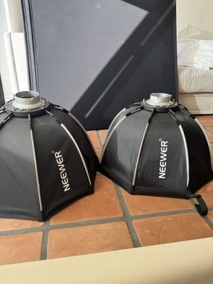 Kit de iluminación para fotografía Neewer con telón de fondo Foto 1 de 4