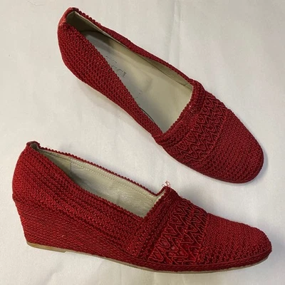 Sesto Meucci Women's Woven Wedge Heels Slip On Shoes Classic Casual Feminine - Image 1 of 4