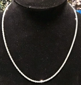 Twisted Rock Rope Necklace Iridium Dipped Real 925 Silver 2.8mm/20"/9.5 Gram - Picture 1 of 4