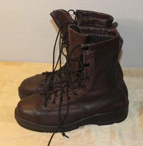 MEN'S BELLEVILLE 330 ST BROWN LEATHER NAVY STEEL TOE FLIGHT BOOTS - 9.0 W - USA - Picture 1 of 21