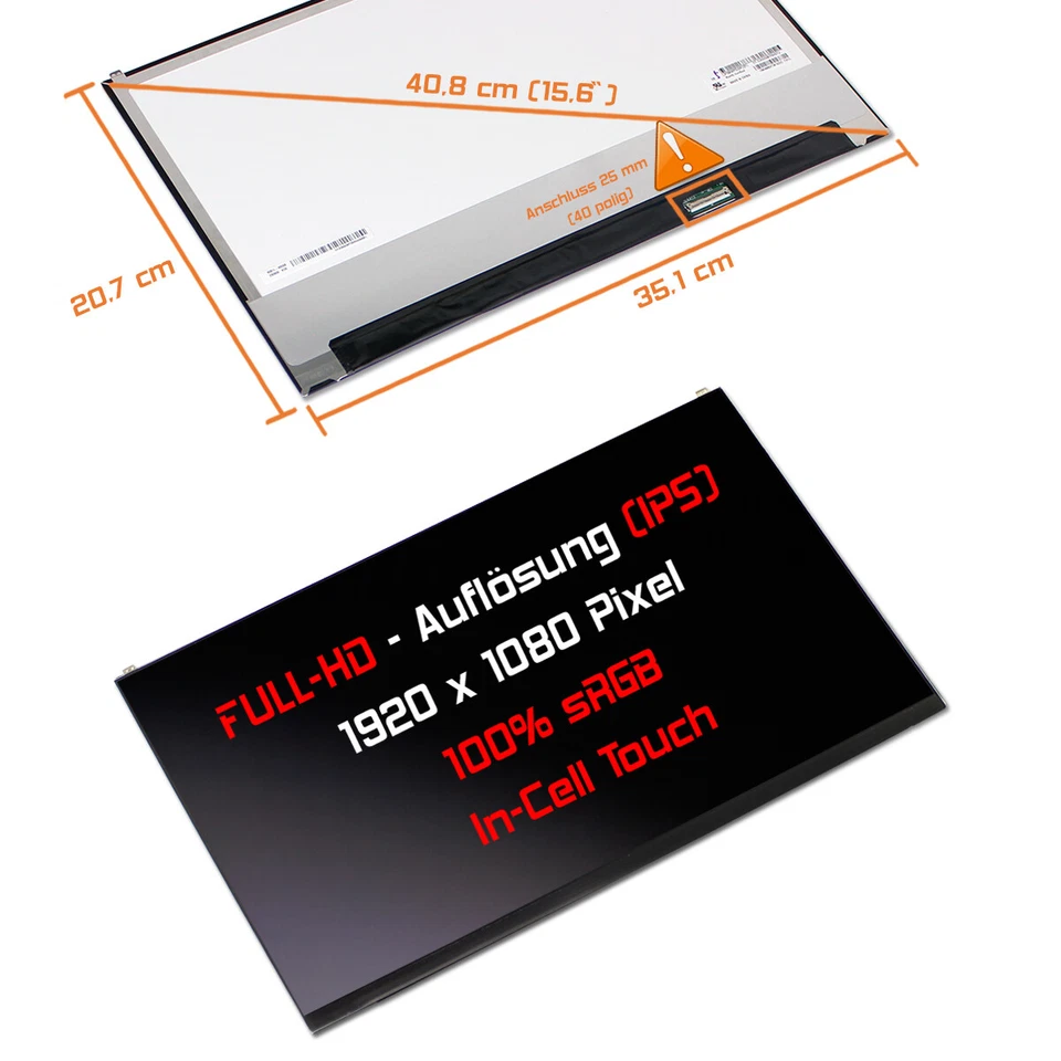 15,6" LED Touch-Display matt passend für LG LP156WFD (SP)(Z1) Full HD 100% sRGB - Bild 1 von 1