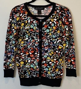 MARC BY MARC JACOBS Multicolored Cardigan Sweater Sz S Button Front 100% Cotton - Picture 1 of 11