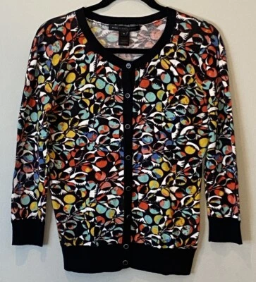 MARC BY MARC JACOBS Multicolored Cardigan Sweater Sz S Button Front 100% Cotton - Image 1 of 4