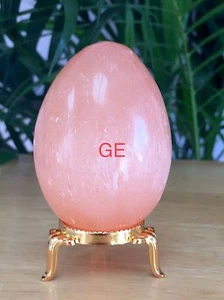 Orange Selenit Ei mit Ständer Selenit Kristall Edelstein Präparat Reiki Chakra Heilung - Bild 1 von 4