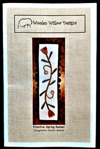 Primitive Spring Runner, 2018 applique pattern, Woolen Willow Designs - Picture 1 of 1
