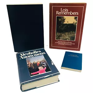 Alcoholics Anonymous Book Lot Lois Remembers AA Editions 3 4 Lrg Prnt Hard/Dust - Imagen 1 de 8