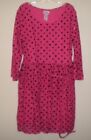 Justice Hot Pink & Black Sheer Lace Dress with Sequins and Long Sleeves- Size 10