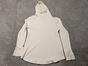 Patagonia Sweater Womens Small White Thermal Hooded Waffle Tunic Hoodie Outdoor  - Picture 1 of 15