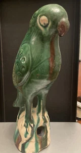 Antique Chinese Parrot Green Glaze Ceramic_Qing Dynasty_Incense Burner - Picture 1 of 10