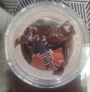 2018 Tuvalu Black Panther Avengers ๐ 1 Oz Color Marvel Silver Trading Coin ๐๐ - Picture 1 of 5