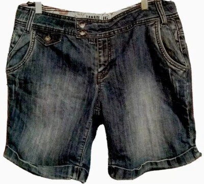 Zana Di шорты 16 синий эластичной джинсовой ткани с манжетами клапан карманы короткие брюки женщин 16R - Изображение 1 из 3