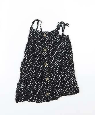 Primark Girls Black Polka Dot Viscose blend T-Shirt Size 2-3 Years  Pu - Image 1 of 4