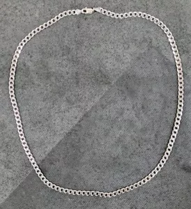 Sterling Silver 925 Solid Cuban Curb Link Necklace 20" Italy 5mm SWATI - Picture 1 of 4