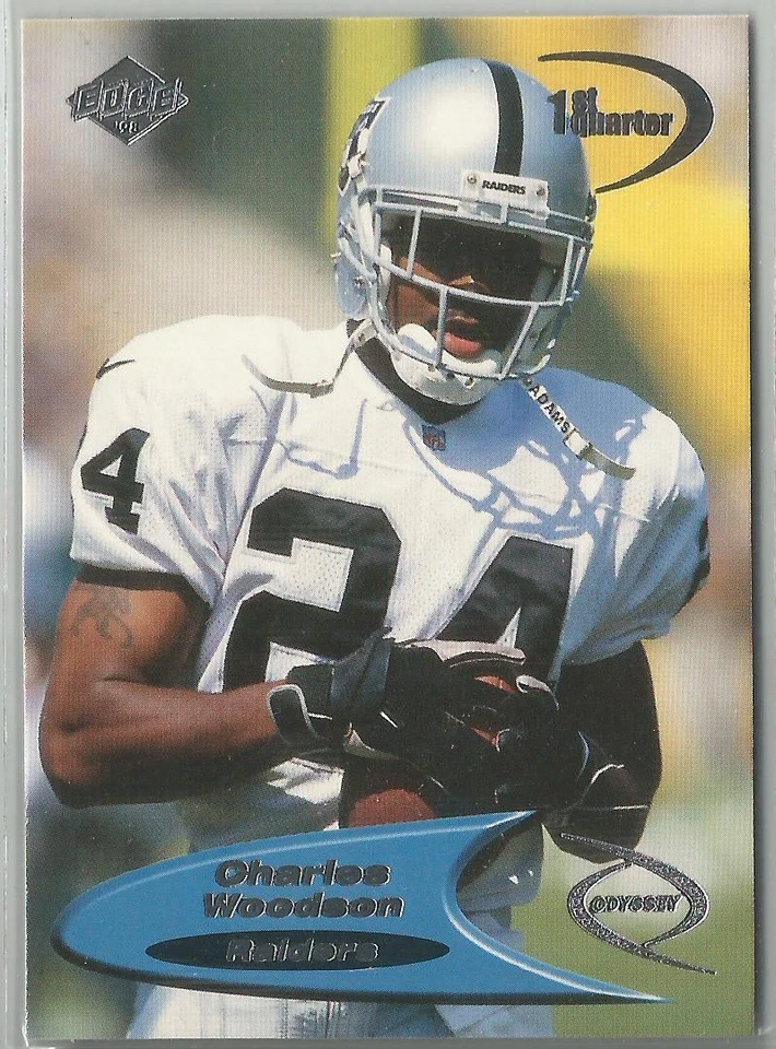 Charles Woodson 1998 Edge Odyssey 1st Quarter Rookie Card #107 - Image 1 of 2