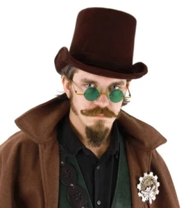 SteamPunk Dark Brown Suede Deluxe Victorian Coachman's Hat NEW UNWORN - Picture 1 of 1