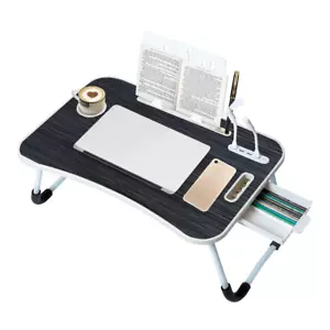 Foldable Laptop Lap Desk Bed Desk Breakfast Couch Tray w/ USB Ports Home Travel - Picture 1 of 21