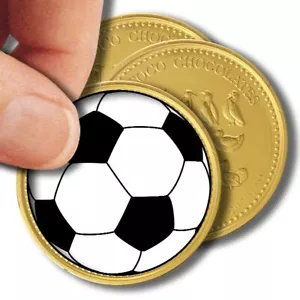 Etiqueta de fiesta de fútbol x35 para moneda de chocolate logotipo cumpleaños niños 37 mm - Imagen 1 de 2