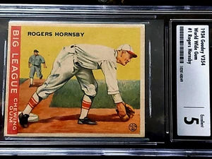 1934 World Wide Gum / Goudey Rogers Hornsby CSG/CGC 5 Excellent. VERY RARE! - Picture 1 of 3