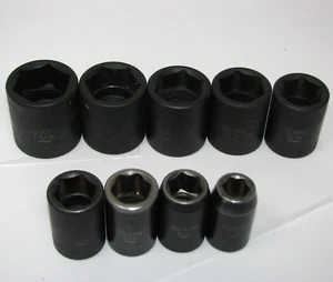 Sears Craftsman Air Drive 9 Piece Impact Socket Set 1/2" Drive 7/16 to 1-1/16 - Picture 1 of 7