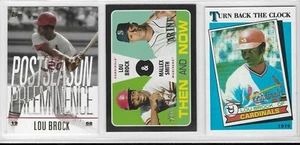 LOU BROCK St. Louis Cardinals 3-Card Lot. NR-MINT *free shipping (list below) - Picture 1 of 2
