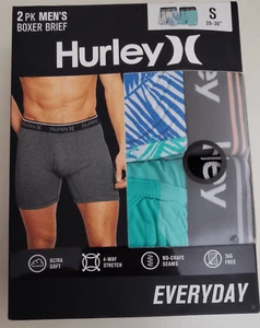 HURLEY 2ER-PACK HERREN BOXERSHORTS GR. S NEU IM KARTON GRÜN EINFARBIG & TROPISCHER DRUCK - Bild 1 von 8