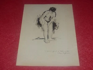 BEAU DESSIN A L'ENCRE ORIGINAL SIGNE - SIDNEY HAUPMAN CA 1950 FEMME - Photo 1/9