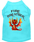 Fire Breather Dragon Screen Print Dog Shirt Aqua Xl (16)