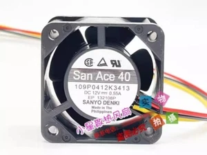 Sanyo 109P0412K3413 4028 DC12V 0.55A 4CM 3-Wire High Airflow Cooling Fan - Picture 1 of 2